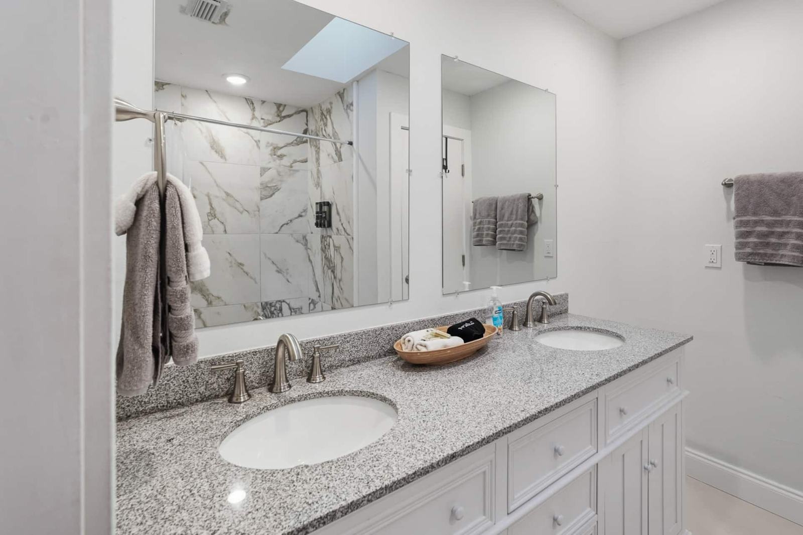 Primary bath with double vanity